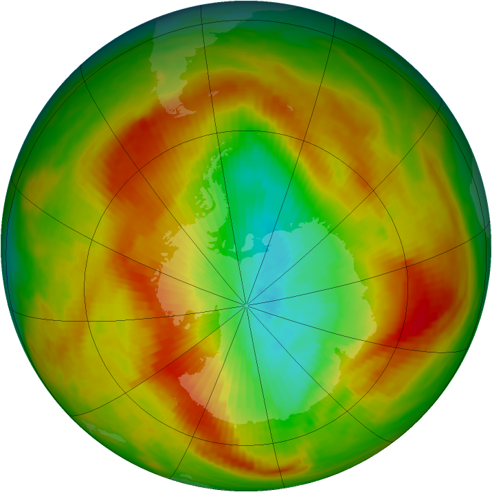 Antarctic ozone map for 25 October 1979